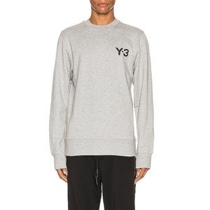 Y-3 YOHJI YAMAMOTO Classic Crewneck Sz M In Medium Grey Heather